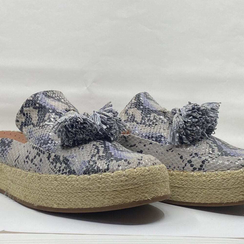 Gentle Souls Womens Espadrille Mule/Slide/ Loafer Snake print Leather Size 7.5 - Picture 2 of 4